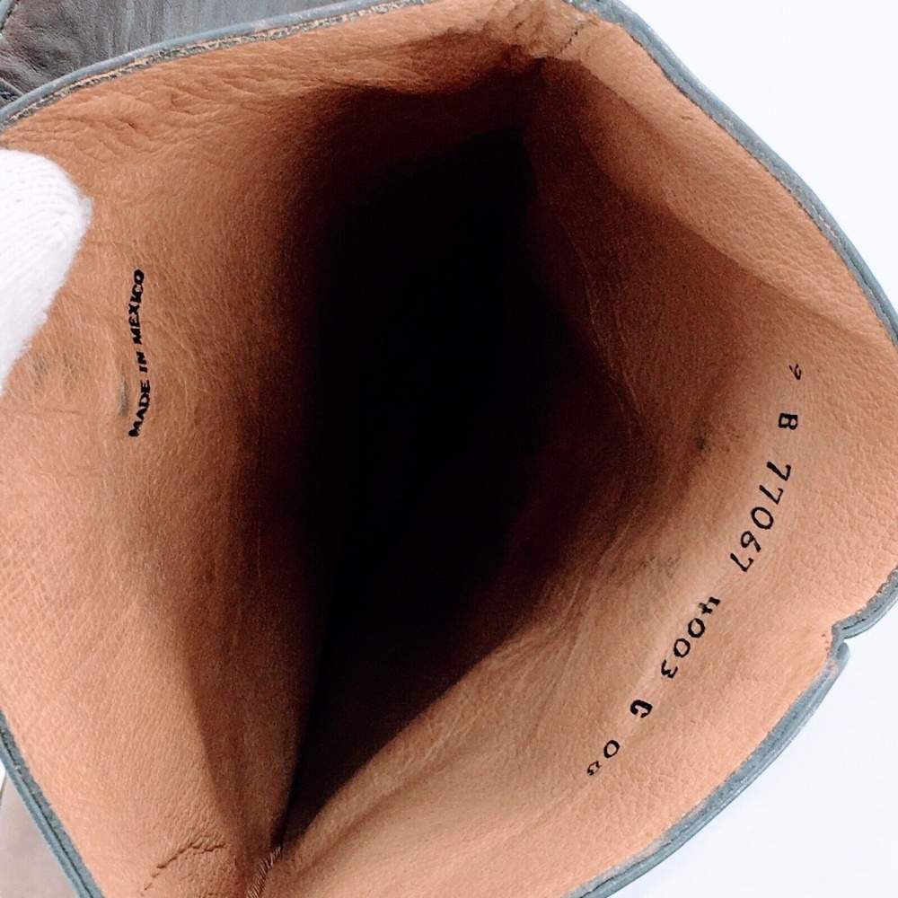 FRYE Womens Tall Riding Boot Paige Grey Leather Buckle Boot Distressed Sz 9 - Picture 9 of 16